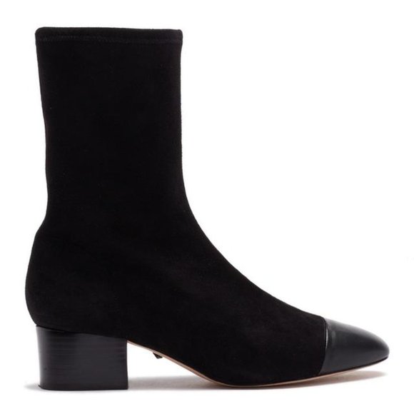 SCHUTZ Black Suede/Leather Stretch Boots - Picture 3 of 16